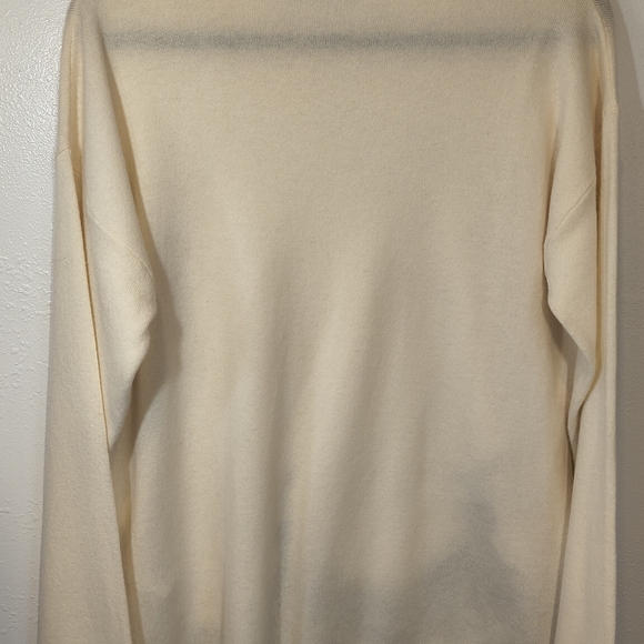 Valentino Beige Long Sleeve Top with Black Lace Wool + Cashmere Size L - Picture 10 of 13
